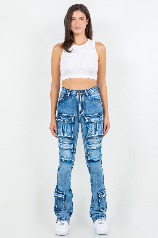 Multi Pocket Skinny Stacked Jeans