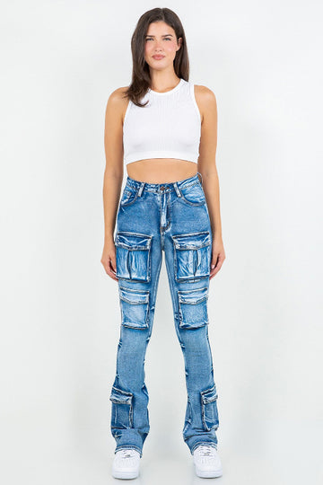 Multi Pocket Skinny Stacked Jeans