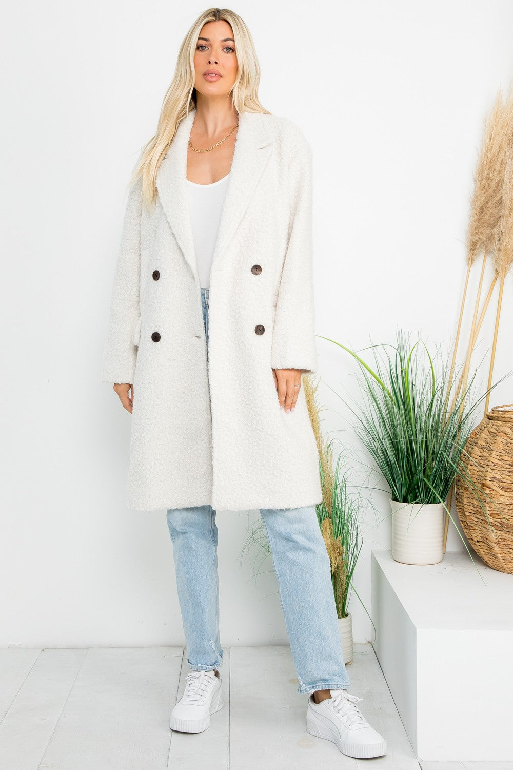 Sherpa Double Breast Long Coat