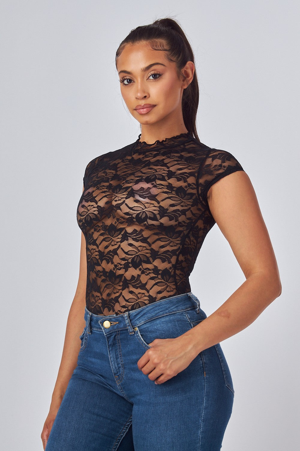 Cap Sleeve Lace Bodysuit