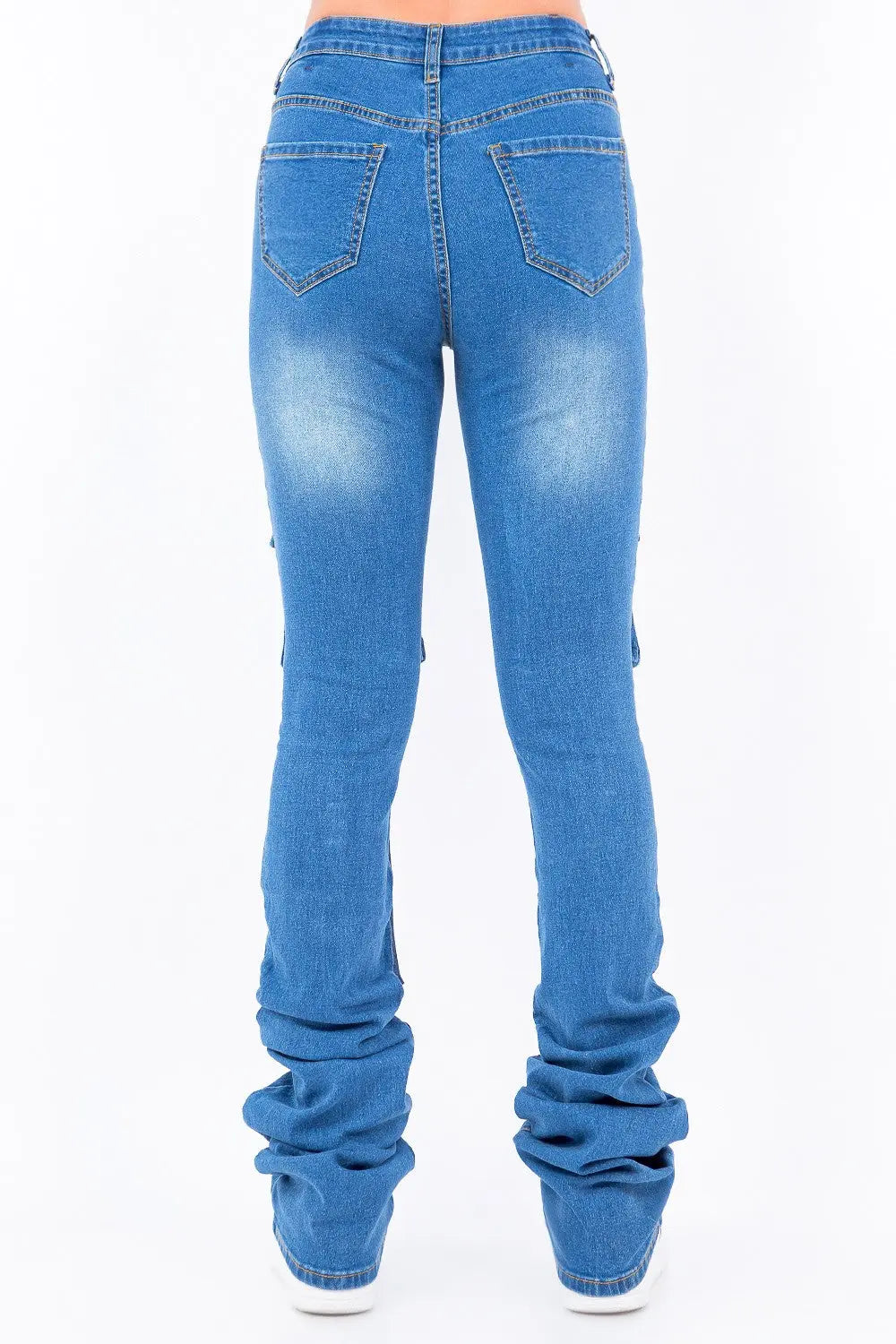 Multi Pocket Stacked Denim Jeans AMERICAN BAZI