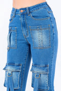 Multi Pocket Stacked Denim Jeans AMERICAN BAZI
