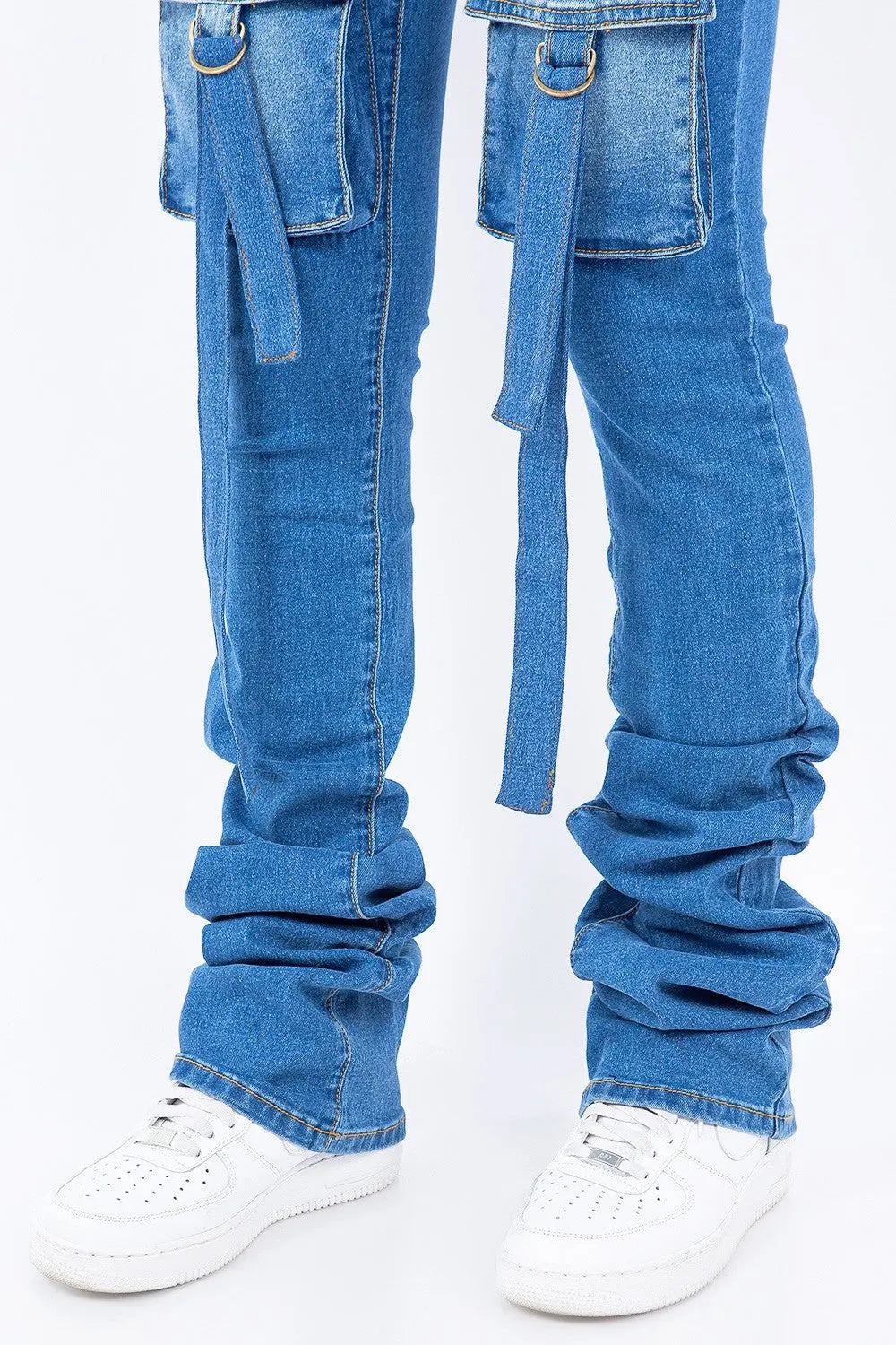 Multi Pocket Stacked Denim Jeans AMERICAN BAZI