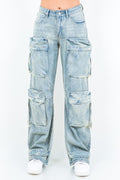Oversized Wide Cargo Leg Jeans AMERICAN BAZI