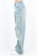 Oversized Wide Cargo Leg Jeans AMERICAN BAZI