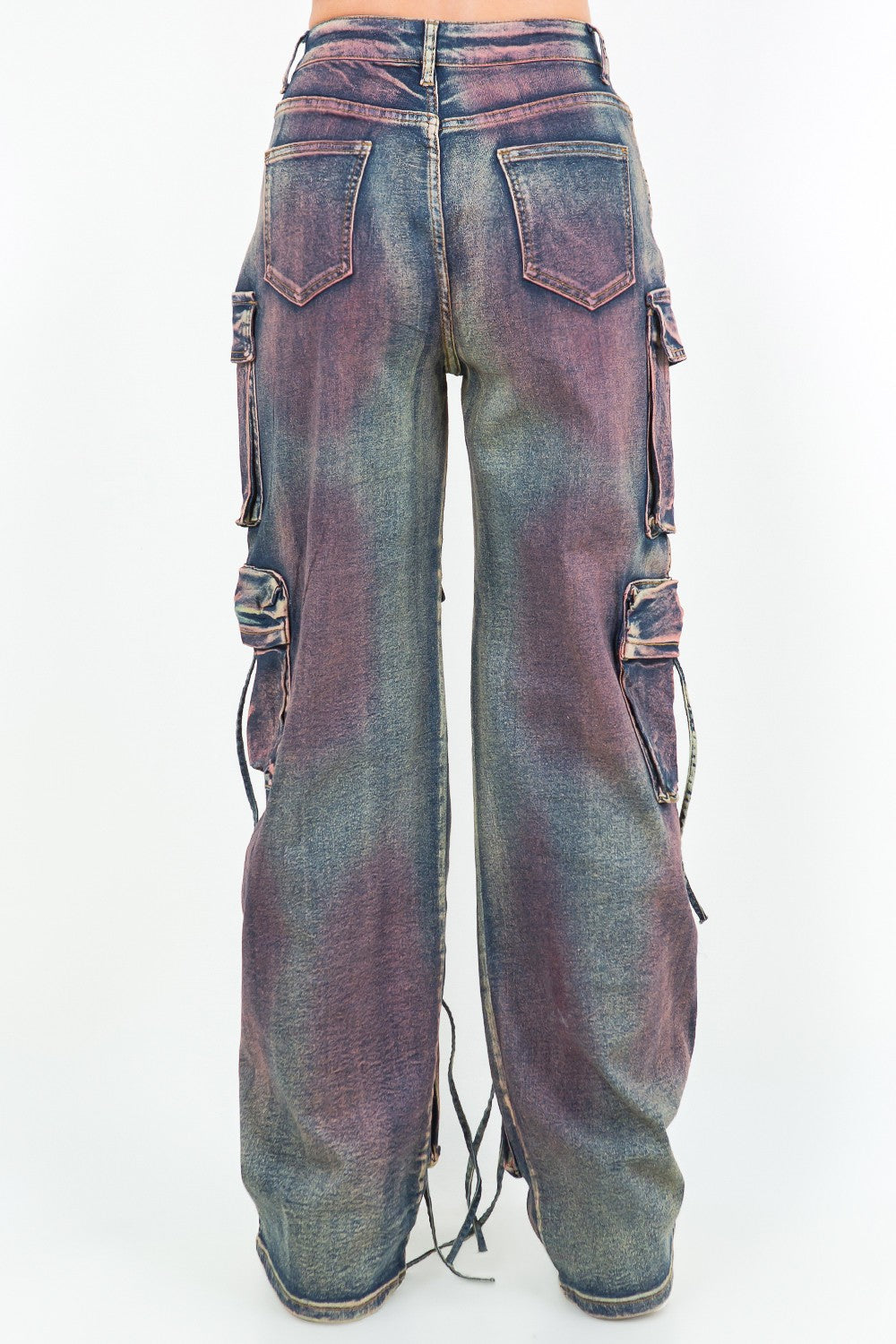 Color Dyed Multi Pocket Cargo Pants