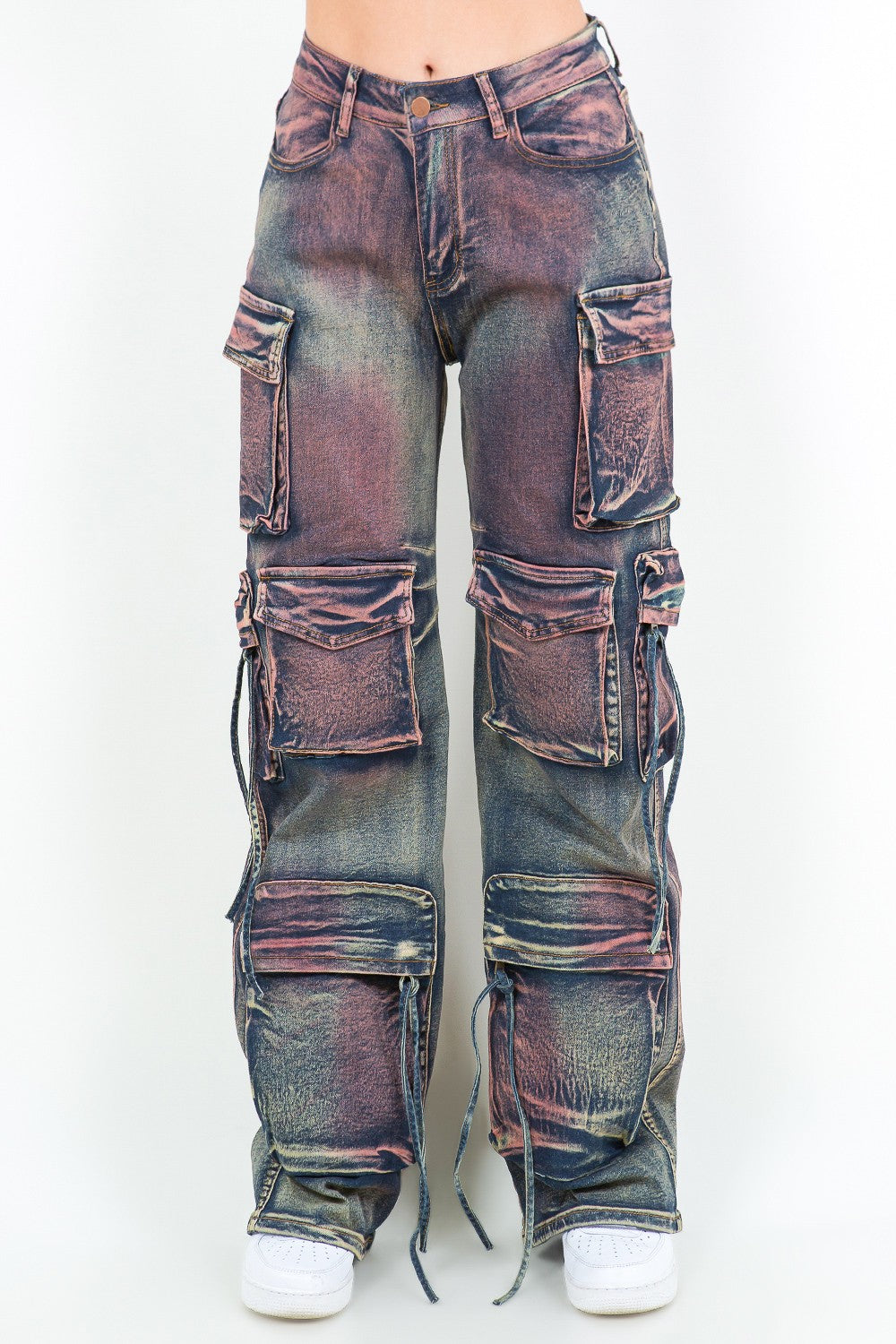 Color Dyed Multi Pocket Cargo Pants