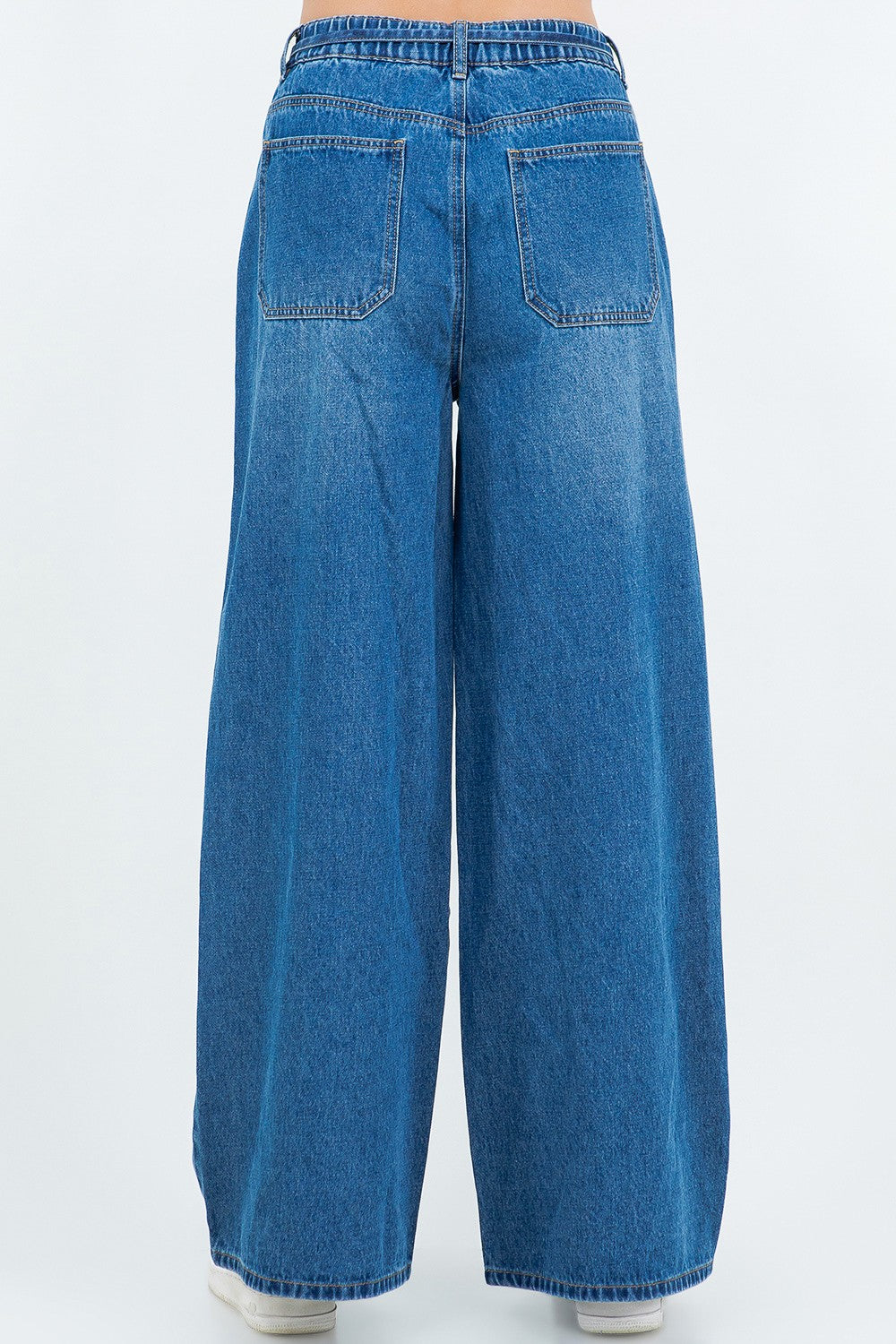 Patchworked Wide Leg Jeans
