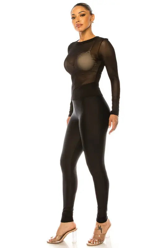 Mesh Long Sleeve Top FASHION LOVE