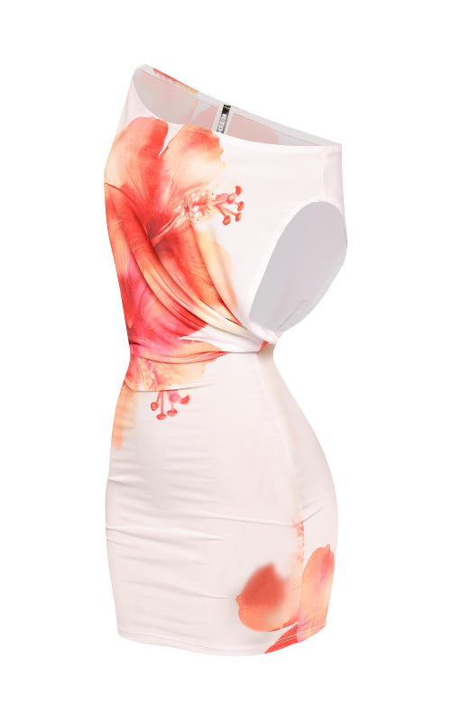 Floral Printed Mila Draped Mini Dress