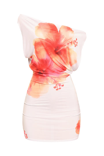 Floral Printed Mila Draped Mini Dress