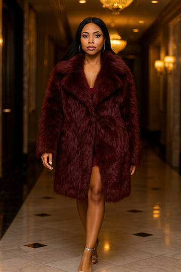 Long Hair Faux Fur Overcoat