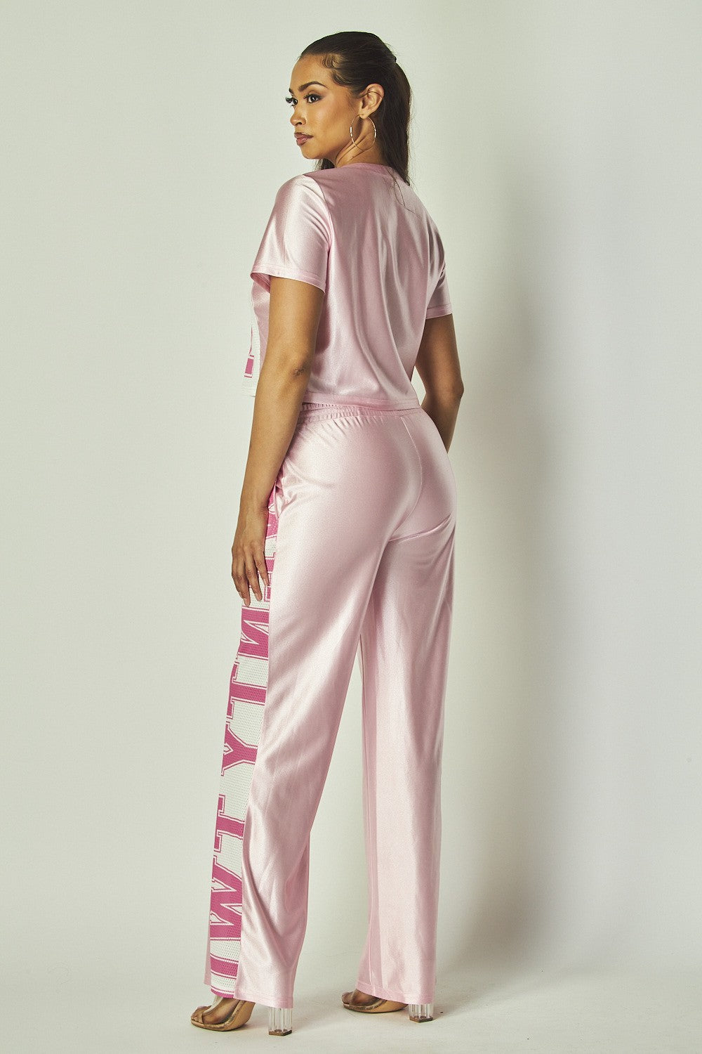 22 Print Jersey Crop Top And Pants Set