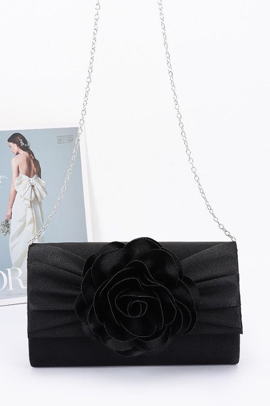Satin Flower Party Clutch