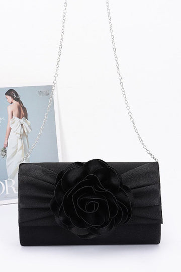 Satin Flower Party Clutch