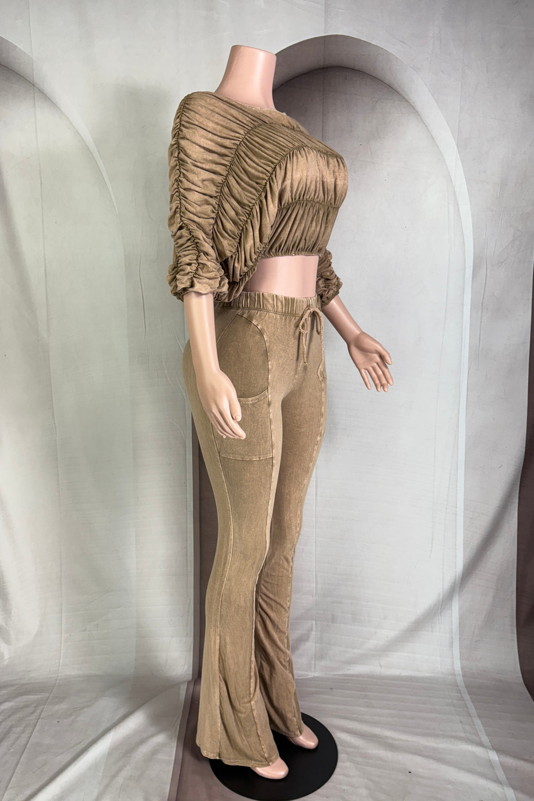 Ultra Ruched Crop Top and Lounge Pant