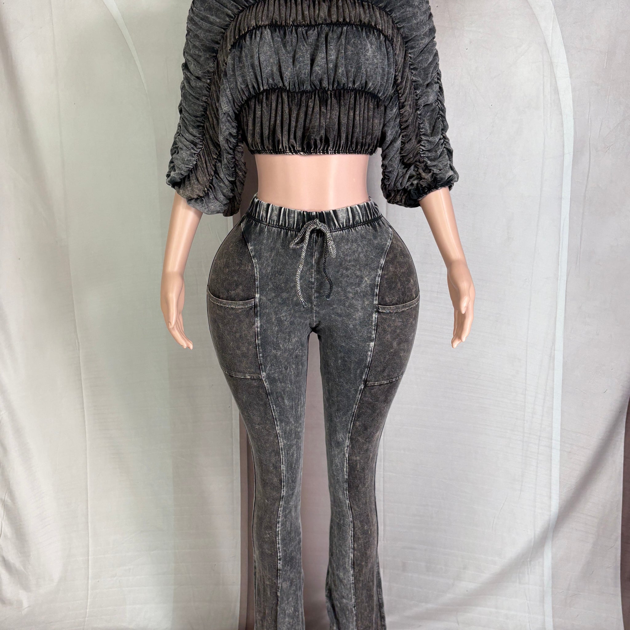 Ultra Ruched Crop Top and Lounge Pant