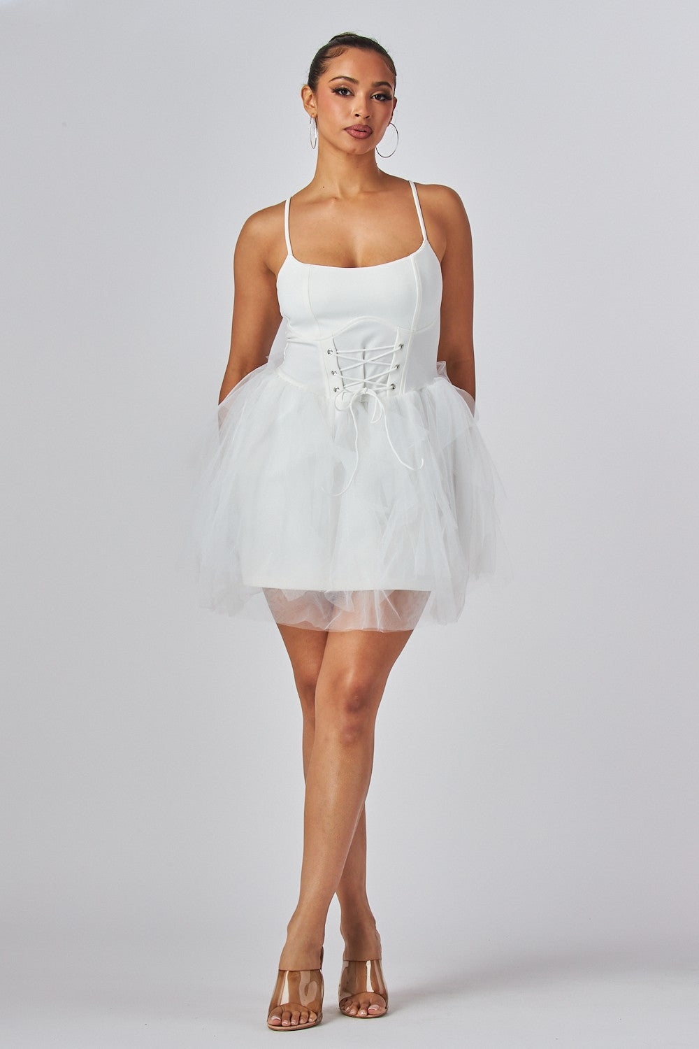 Waist Lace Up Ballerina Dress