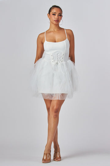 Waist Lace Up Ballerina Dress