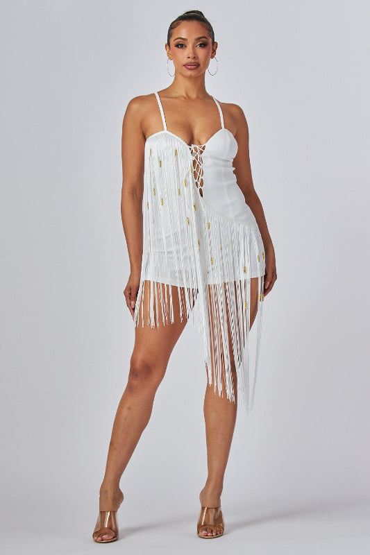 Lace Up Sleeveless Lassie Romper