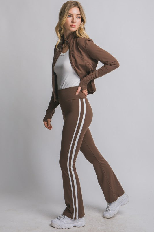 Side Stripe High Waist Flare Pant