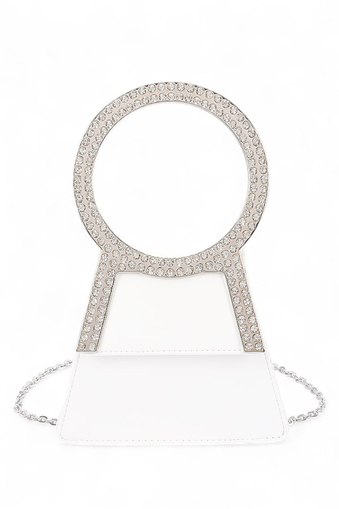 Rhinestone Metal Handle Flap Bag