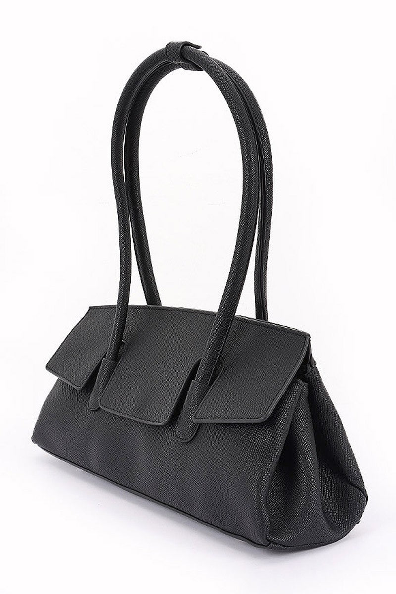 Minimalist Faux Leather Top Handle Bag