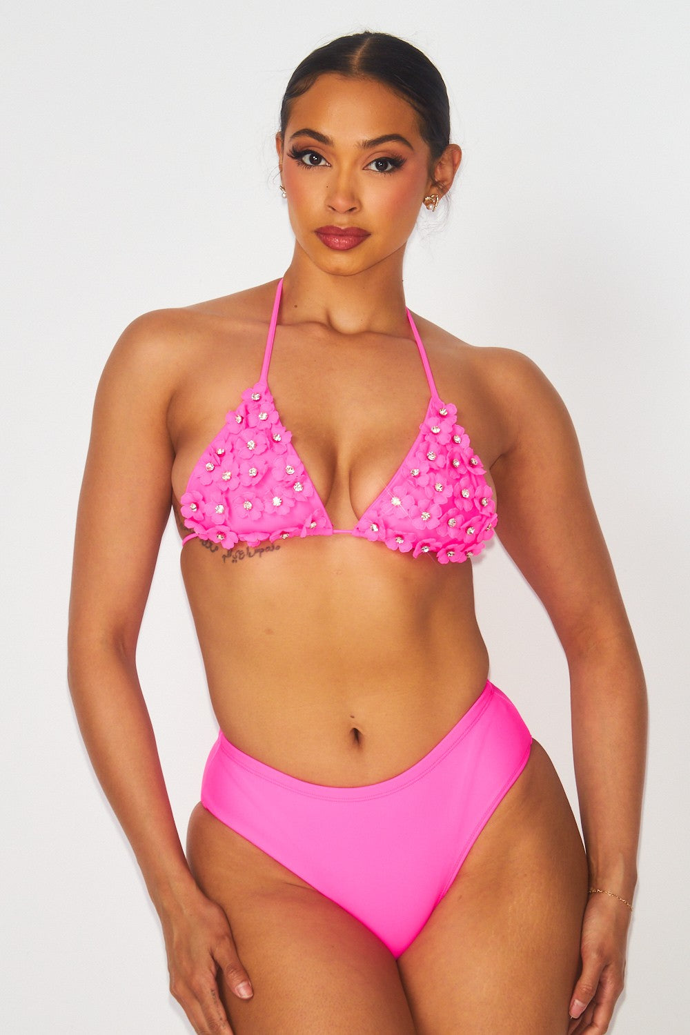 Floral Applique Bikini Set