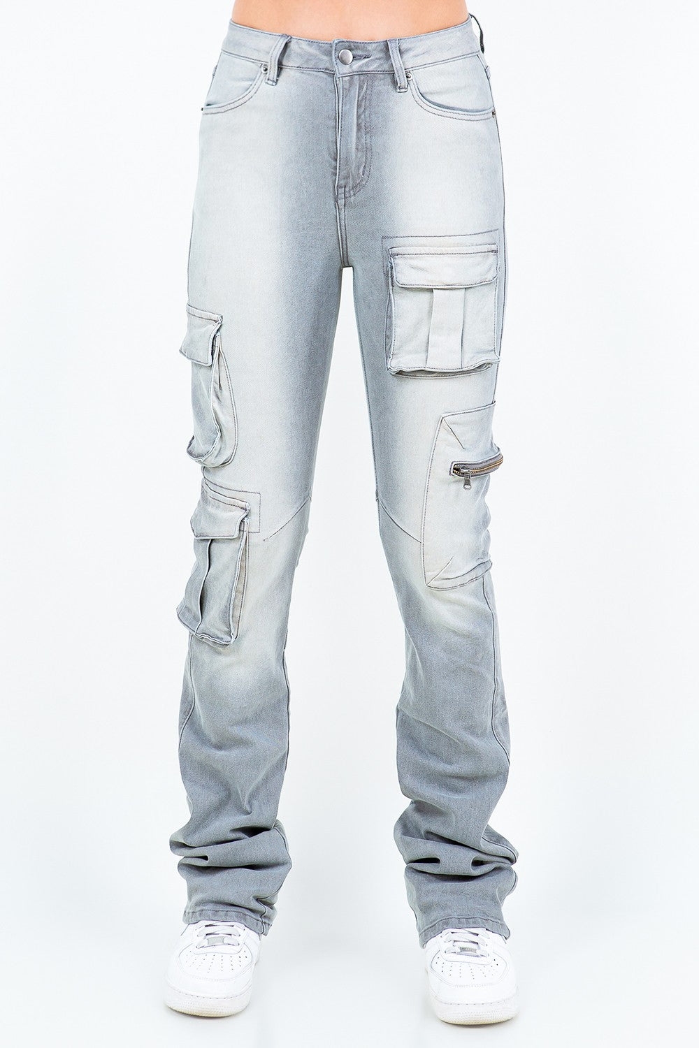 Multi Pocket Slim Stacked Jeans