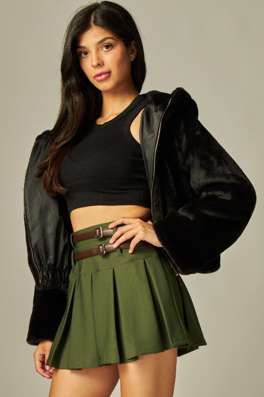 Bunny Faux Fur Foxy Hooded Jacket