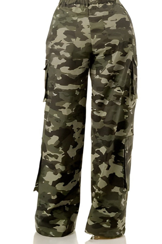 Camo Wide Leg Cargo Pant