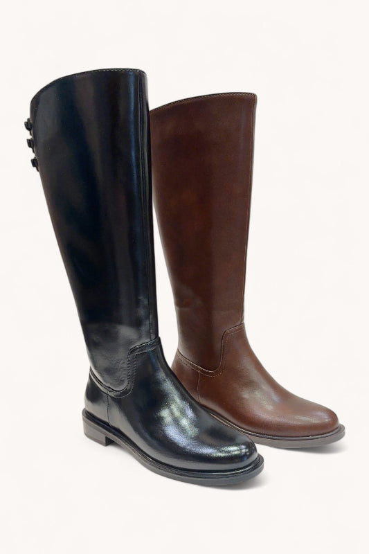 Buckled Strap Detail Riding Boots