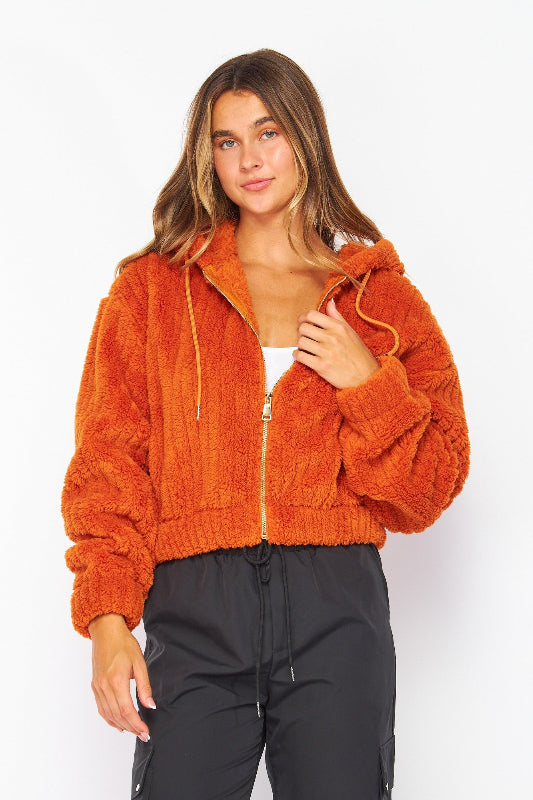 Baby Bubble Hooded Sherpa Plush Jacket