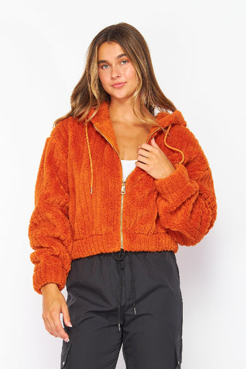 Baby Bubble Hooded Sherpa Plush Jacket