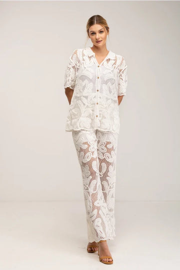 Crochet Top With Pants Set