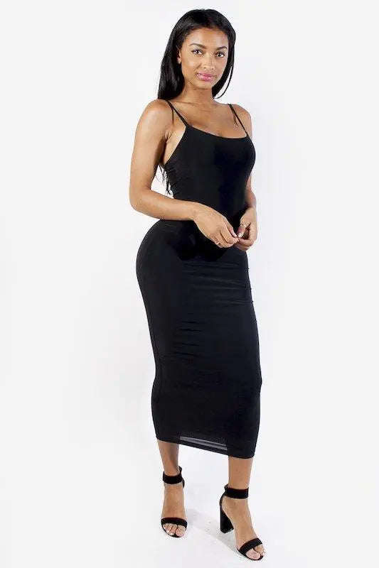 Spaghetti Strap Long Midi Dresses-OLD LETS GO APPAREL