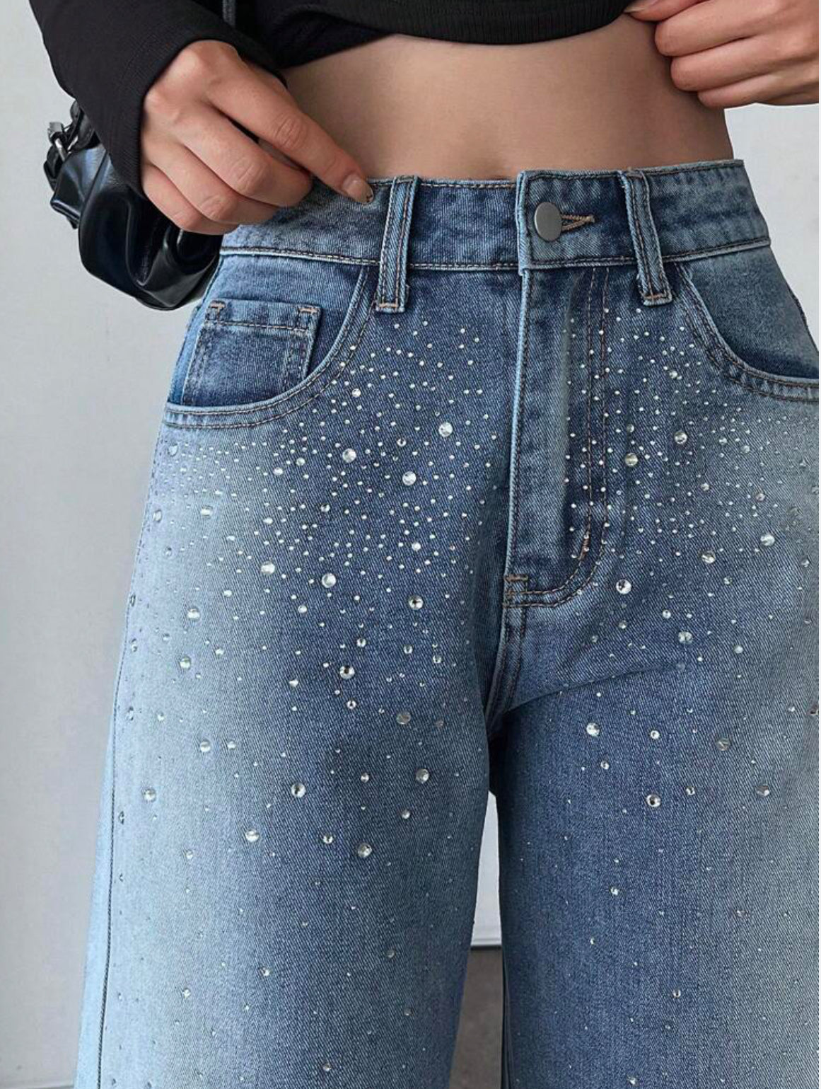 Rhinestone Detailed Jeans