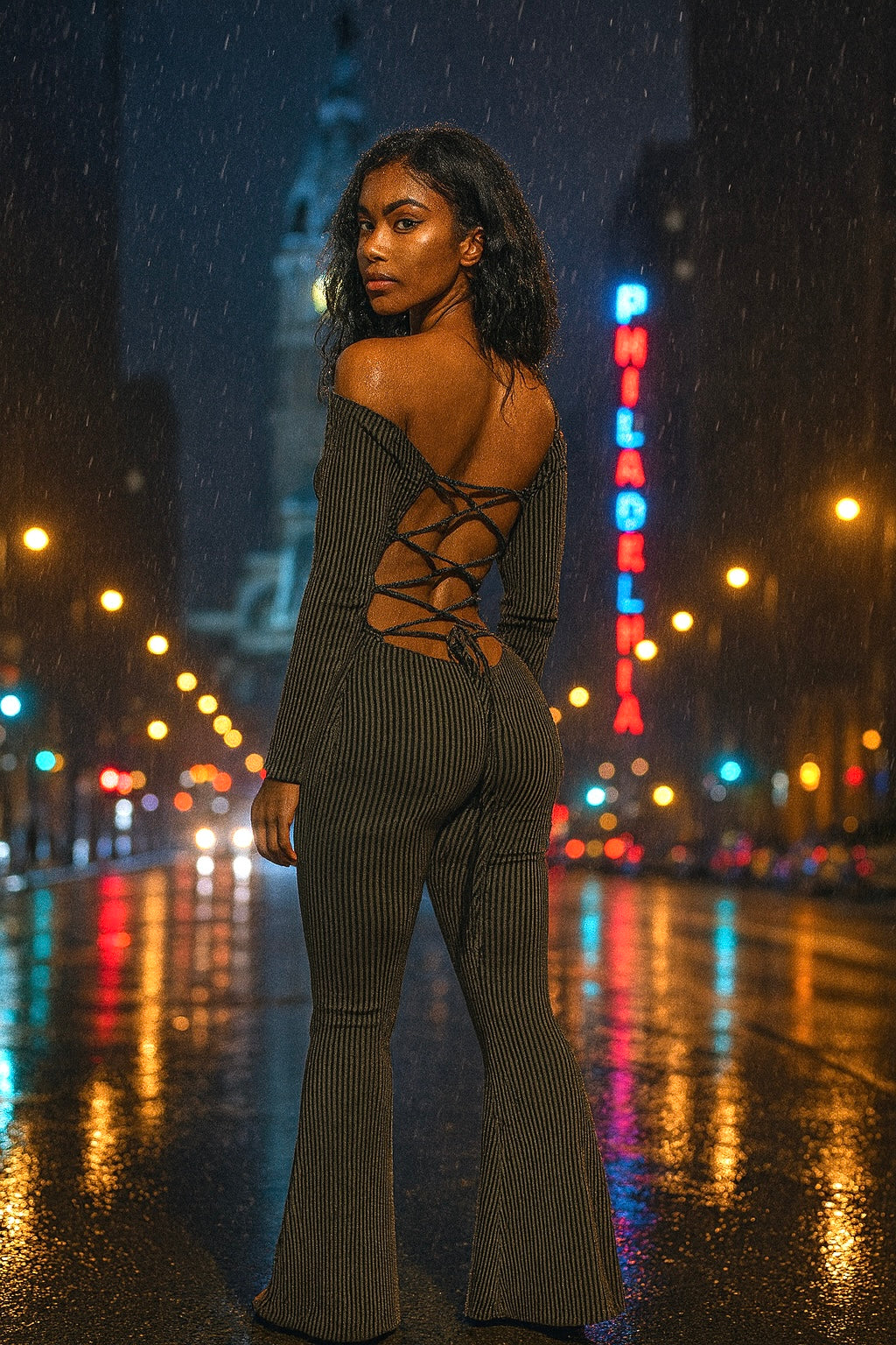 Ribbed Long Sleeve Jumpsuit