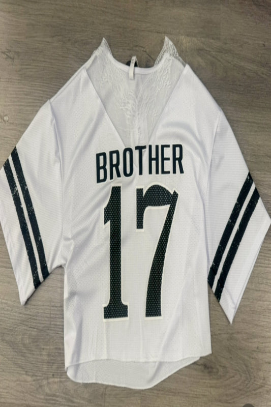 Brother Lace Graphic Printed Jersey