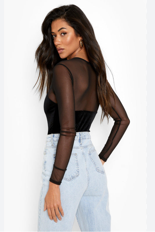 Mesh Long Sleeve Top