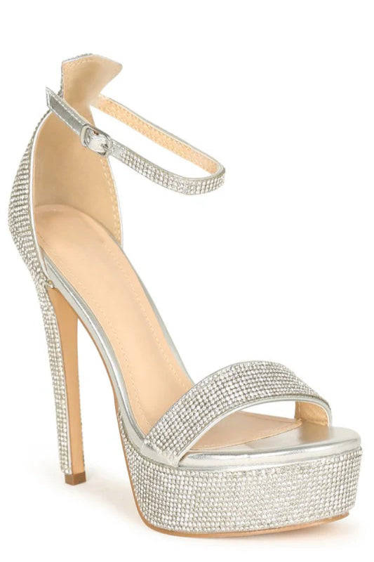 Rhinestone Platform Single Band Heel