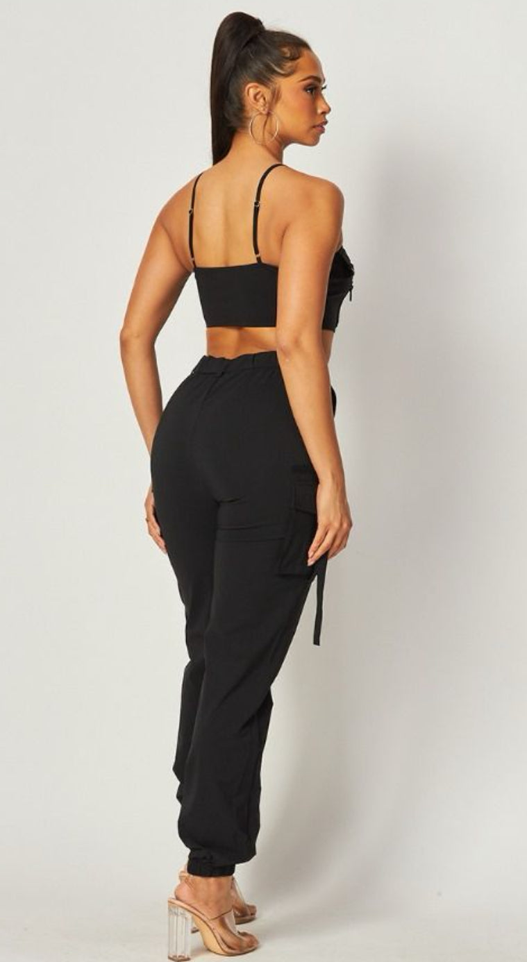 Cargo Crop Tank Top & Jogger Pant Set