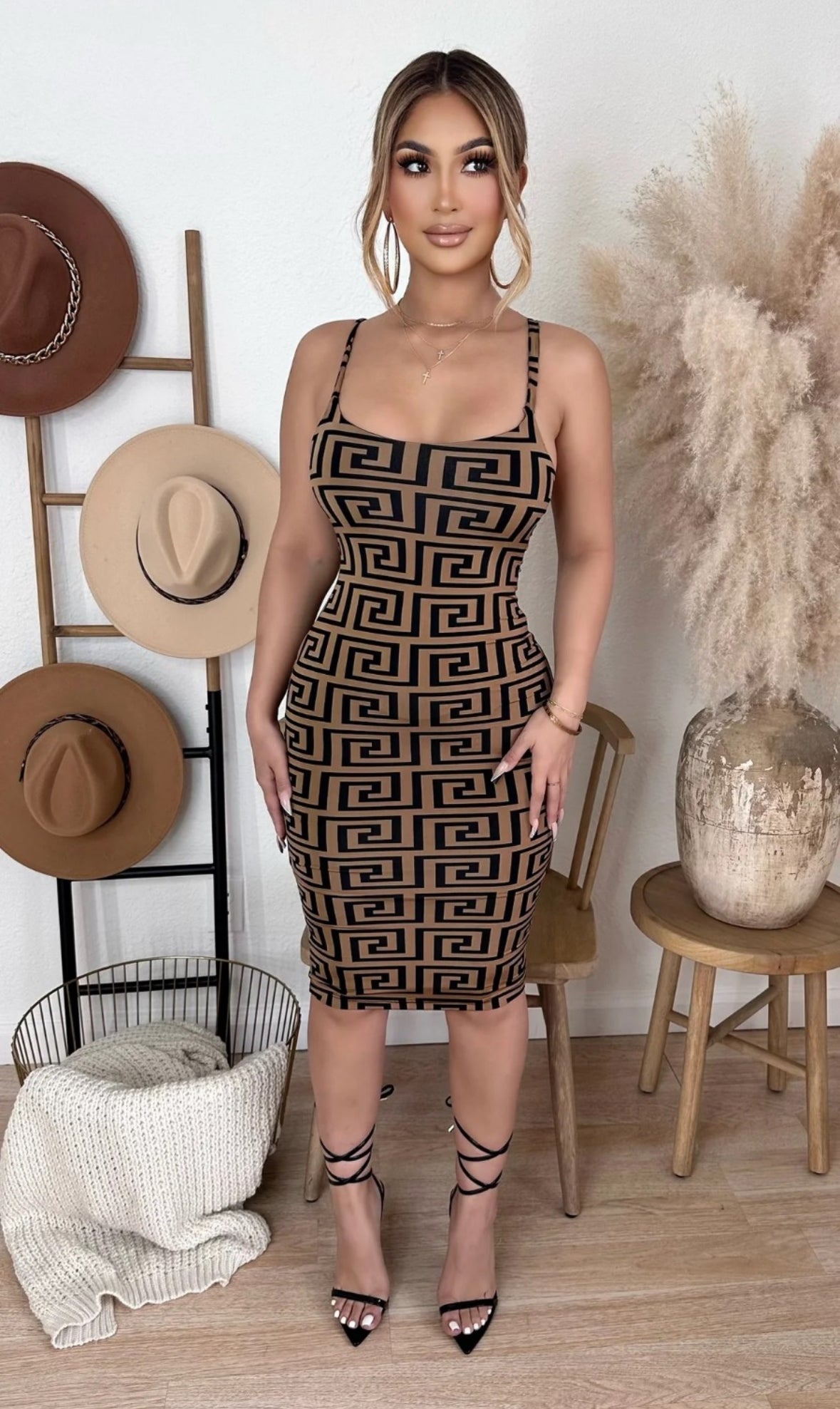 Spaghetti Double Layer Midi Dress