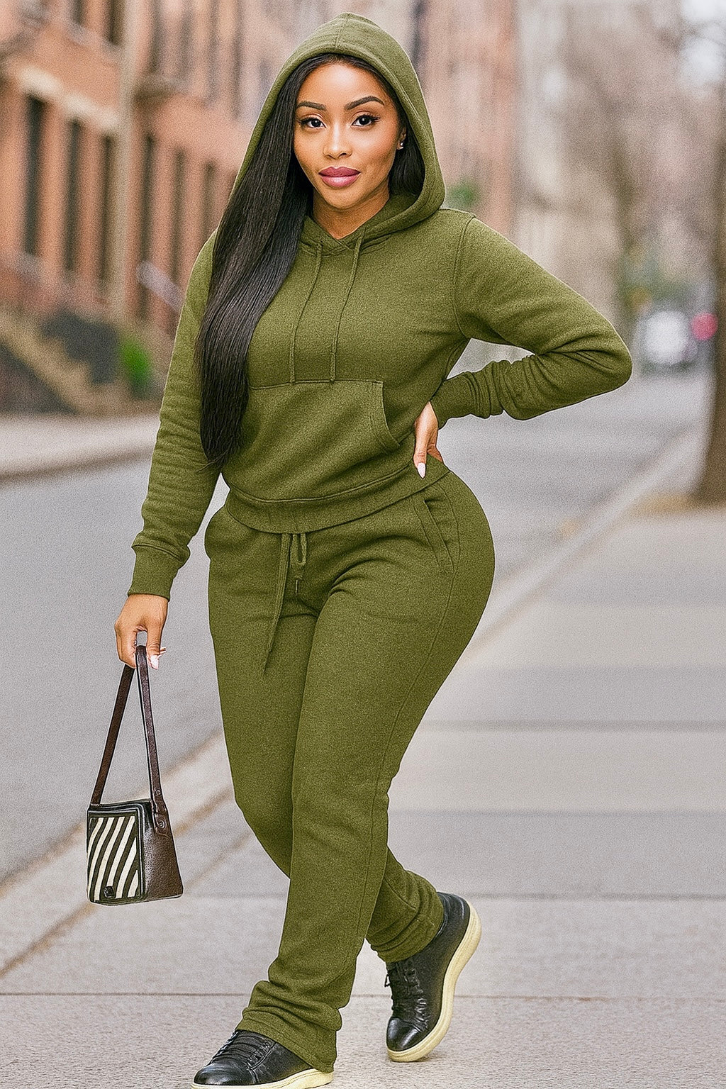 Fitted Stacked Sweatpants