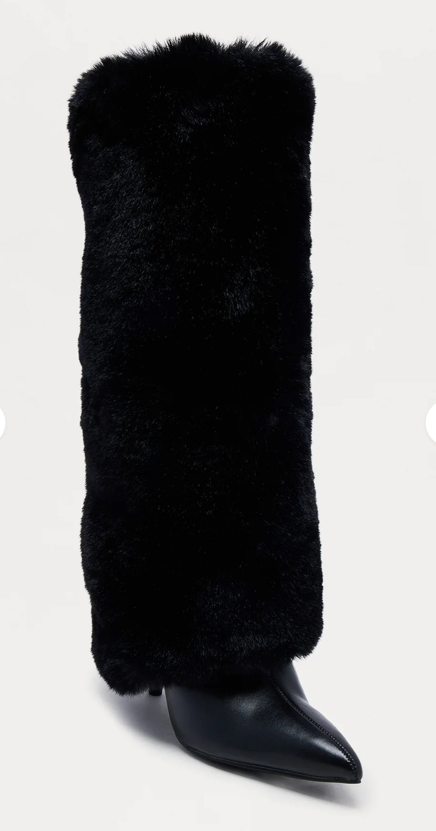 Tall Pointed Toe Boot With Fur