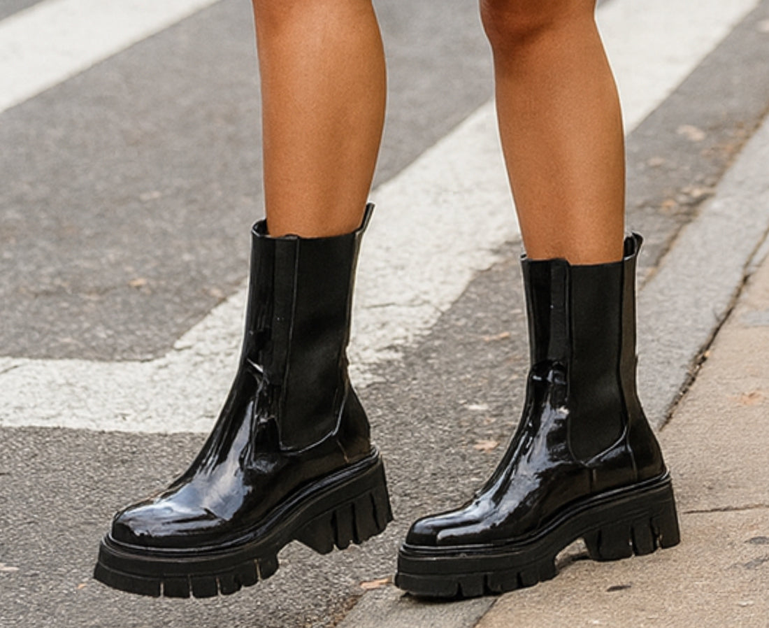 Lug Sole Chunky Heel Boots