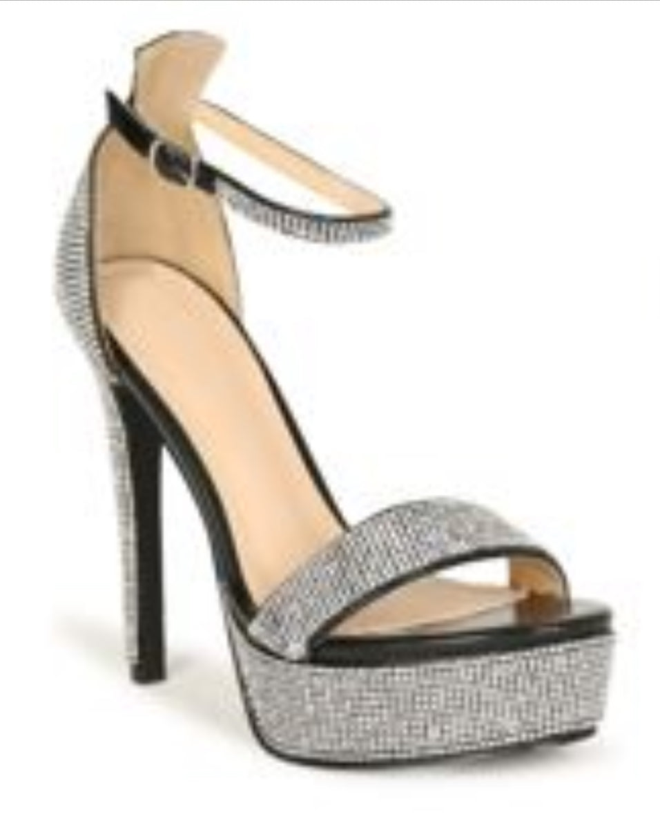 Rhinestone Platform Single Band Heel