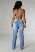 Pearl Detailed Denim Jeans HOT & DELICIOUS