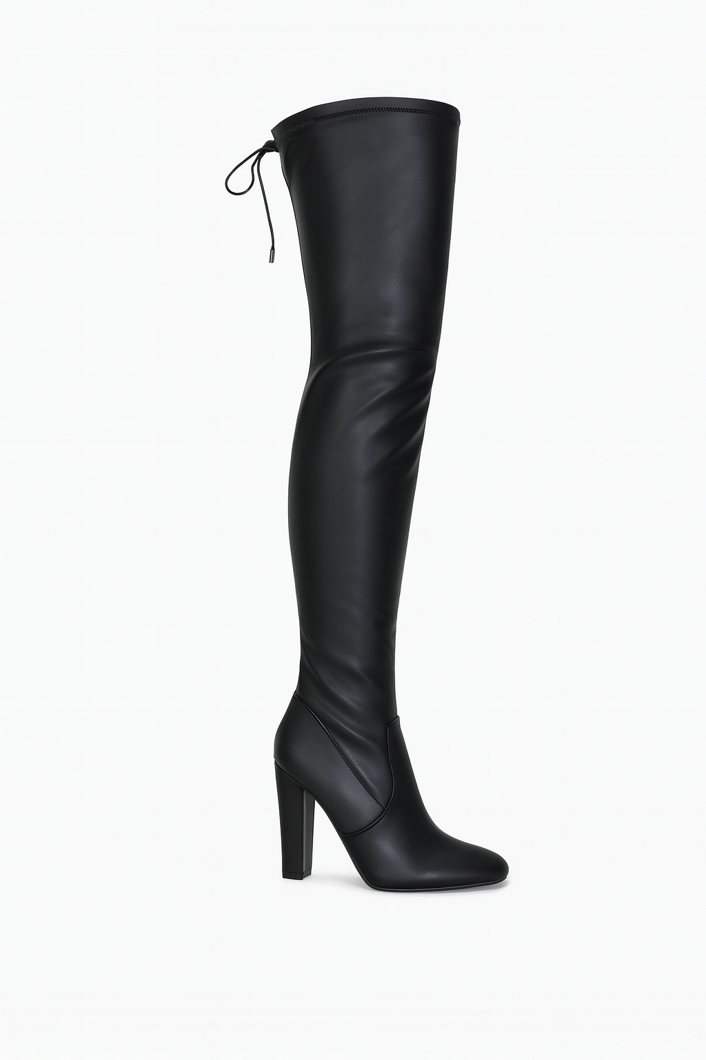 Drawstring Chunky Thigh High Boots