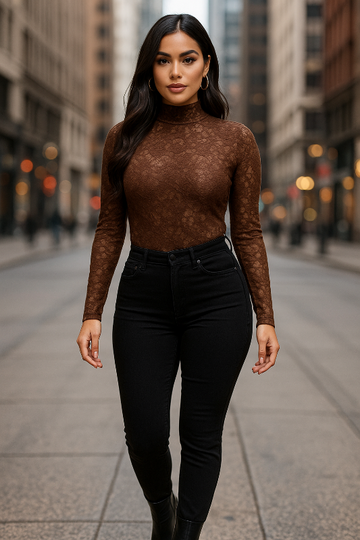 Lace Mock Neck Bodysuit